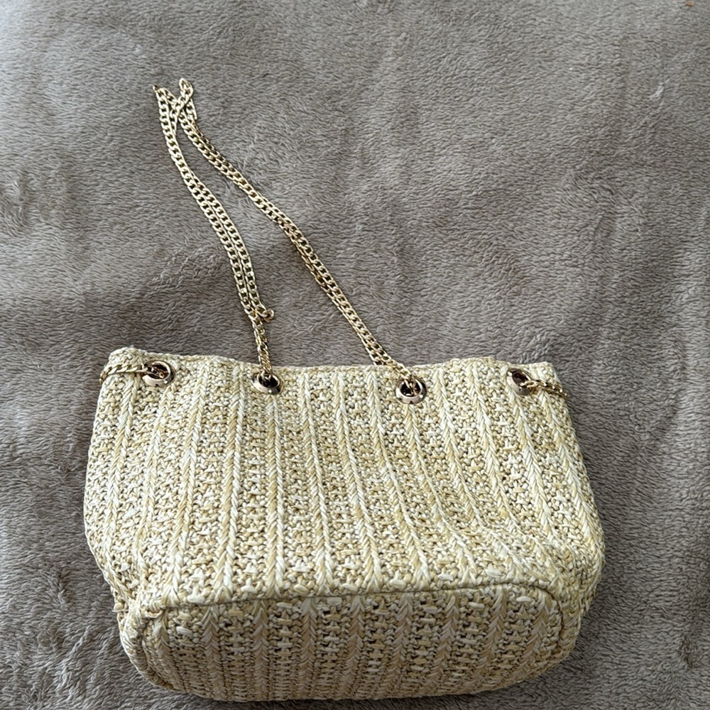 Straw Gold Straw Chain‎ Purse